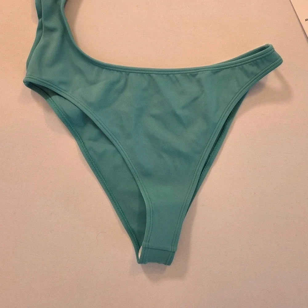 ALO Yoga Body Wave‎ One Piece Swimsuit Ocean Teal Asymmetrical Cutout XS W8113R